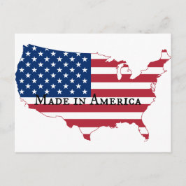 USA Flag Map Silhouette Postkarte