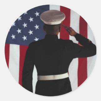 USA FLAG & MARINE WARRIOR RUNDER AUFKLEBER