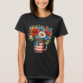 USA Flag Mason Jar Patriotic T-Shirt