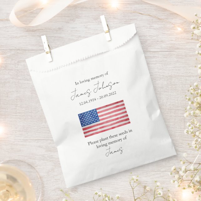 USA Flag Memorial Funersed Geschenktütchen (Ausgeschnitten)