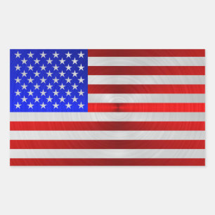 USA FLAG METAL 2 RECHTECKIGER AUFKLEBER