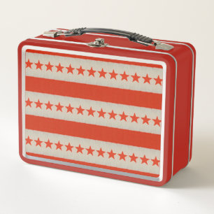 USA Flag Metal Lunch Box
