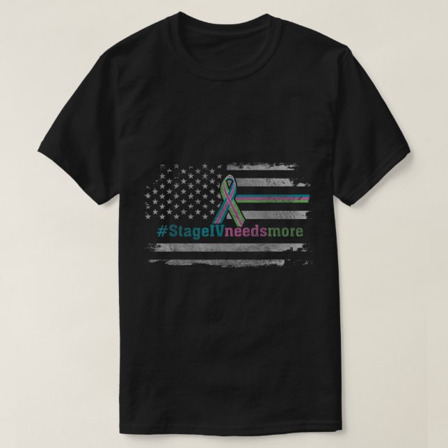 USA Flag Metastatic Breast Cancer Shirt BÜHNE 4 NE (Design vorne)