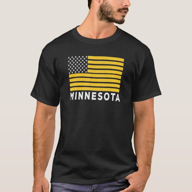 USA Flag Minnesota Purple & Yellow Minnesota Ameri T-Shirt (Vorderseite)