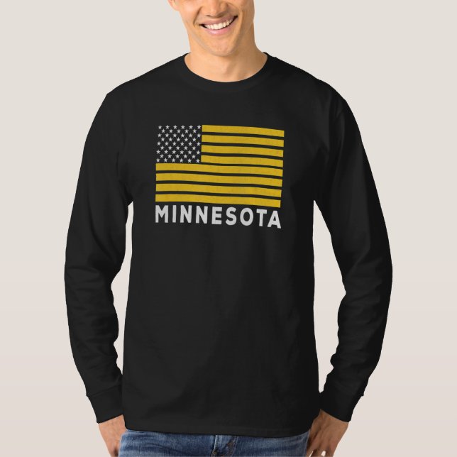 USA Flag Minnesota Purple & Yellow Minnesota Ameri T-Shirt (Vorderseite)