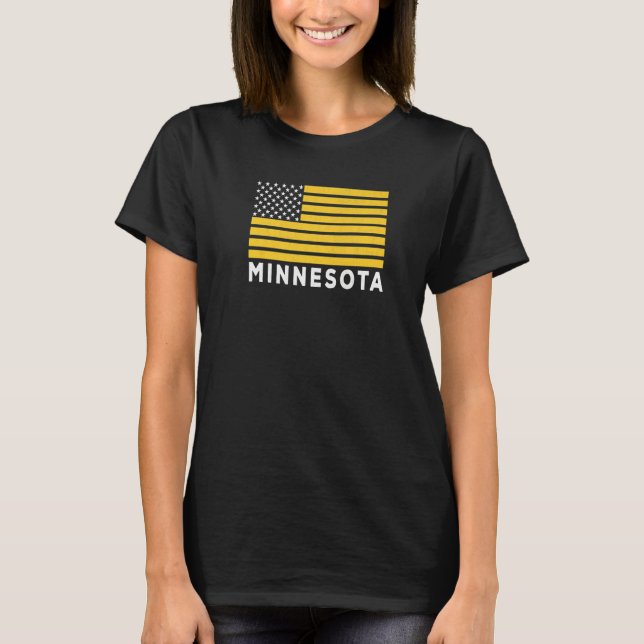 USA Flag Minnesota Purple & Yellow Minnesota Ameri T-Shirt (Vorderseite)