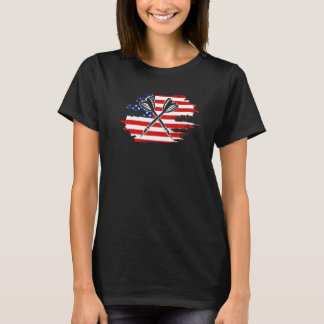 USA Flag mit Dartplayer Women Men T-Shirt