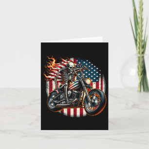 Usa Flag Motorrad Skeletter Biker 4. Juli Karte