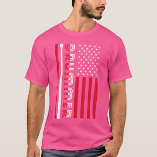 Usa Flag Musician Drummer Gift Drums T-Shirt