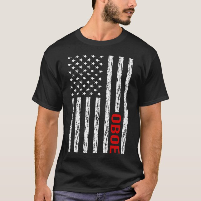 USA Flag Oboe T-Shirt (Vorderseite)