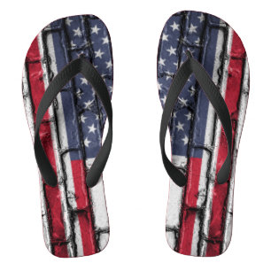 USA Flag old Grunge Flip Flops