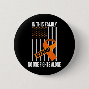 USA Flag Orange Ribbon Products Leukämie Bewusstse Button