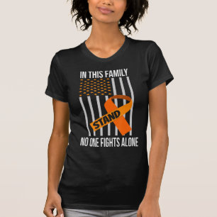 USA Flag Orange Ribbon Products Leukämie Bewusstse T-Shirt