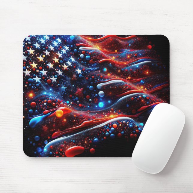 USA Flag Paint Spritzer Mousepad (Mit Mouse)
