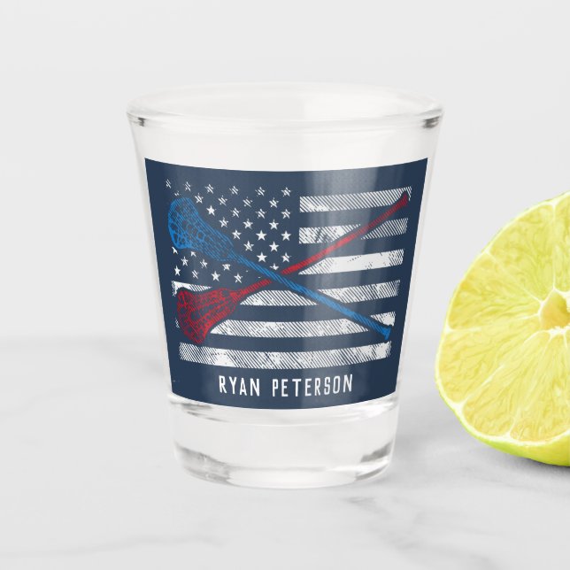 USA Flag Patriot Personalisiert Vintag Sports Schnapsglas (Vorderseite)