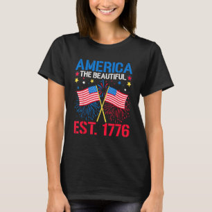 USA Flag Patriotic 4. Juli Amerika 1776 Men W T-Shirt