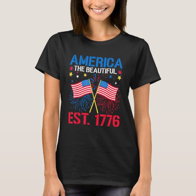 USA Flag Patriotic 4. Juli Amerika 1776 Men W T-Shirt (Vorderseite)