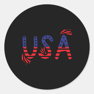 USA Flag Patriotic 4. Juli Amerika Tag des Indes Runder Aufkleber