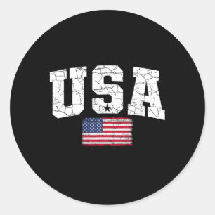 USA Flag Patriotic 4. Juli Amerika Tag des Indes Runder Aufkleber