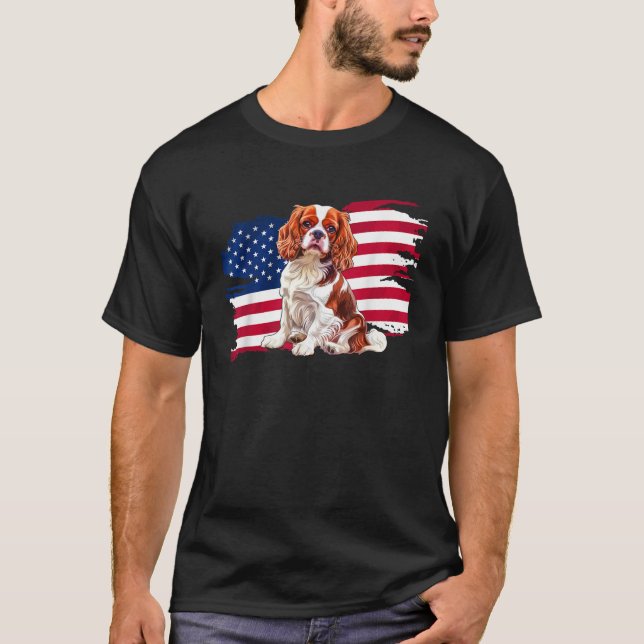USA Flag Patriotic 4th July Independence Day Caval T-Shirt (Vorderseite)