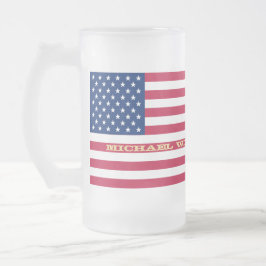 USA Flag Patriotic America Individuelle Name Monog Mattglas Bierglas