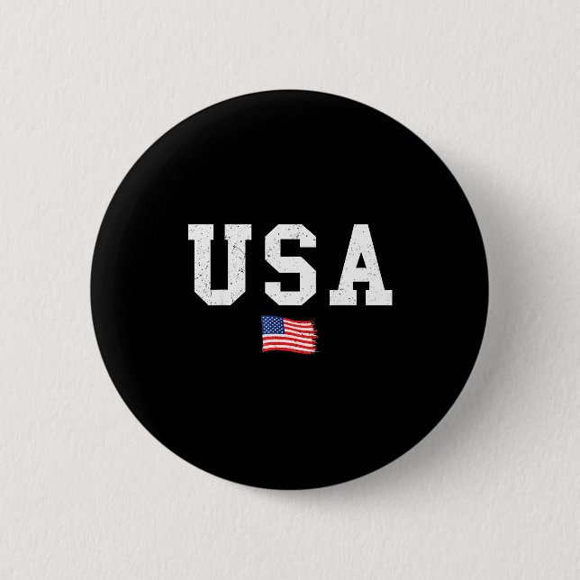 Usa flag patriotic american flag 4th of july men button (Vorderseite)