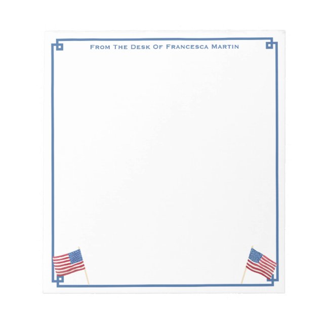 USA Flag Patriotic American Personalisiert Notizblock (Vorderseite)