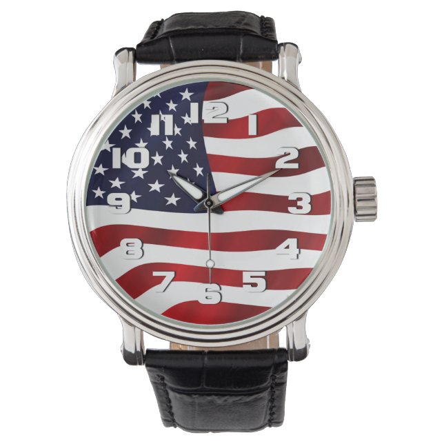 USA Flag Patriotic Armbanduhr (Vorderseite)