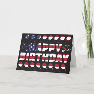 USA Flag Patriotic Birthday Karte