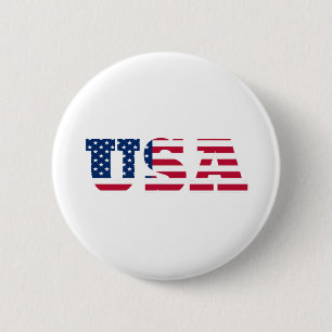 USA Flag Patriotic Button
