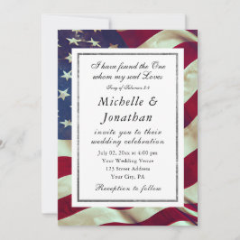 USA Flag Patriotic Christlich Bible Verse Wedding Einladung