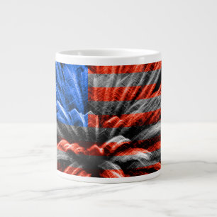 USA Flag Patriotic Fireworks Jumbo-Tasse