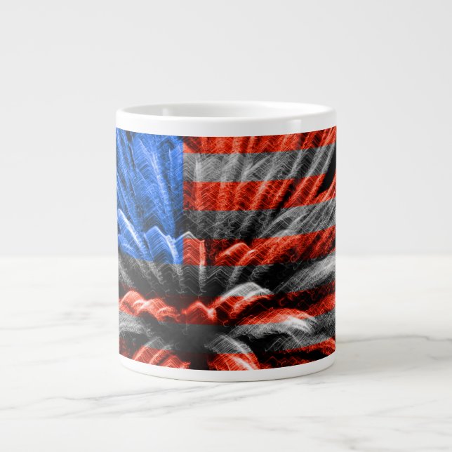 USA Flag Patriotic Fireworks Jumbo-Tasse (Vorderseite)
