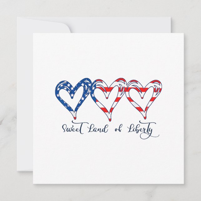 USA Flag Patriotic Hearts 4. Juli Sweet Land o (Vorderseite)