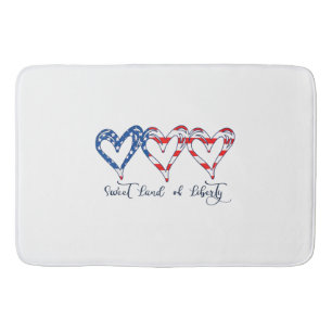USA Flag Patriotic Hearts 4. Juli Sweet Land o Badematte