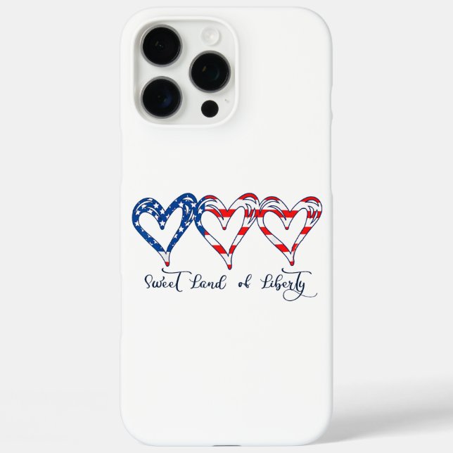 USA Flag Patriotic Hearts 4. Juli Sweet Land o Case-Mate iPhone Hülle (Rückseite)