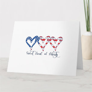 USA Flag Patriotic Hearts 4. Juli Sweet Land o Karte