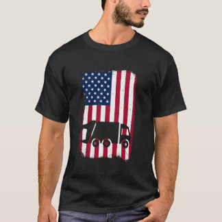 USA Flag Patriotic Men Women Boys Garbage T-Shirt