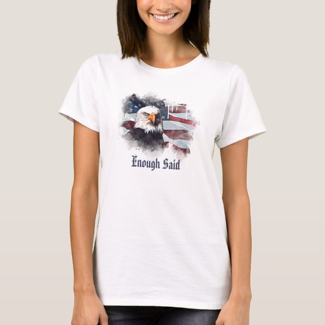 *~* USA Flag Patriotic Modern American Eagle Head T-Shirt (Vorderseite)