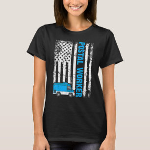 USA Flag Patriotic Remüde Postarbeiter Mailman M T-Shirt