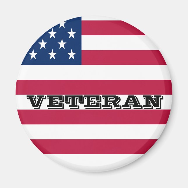 USA Flag Patriotic Veteran USA Magnet (Vorne)
