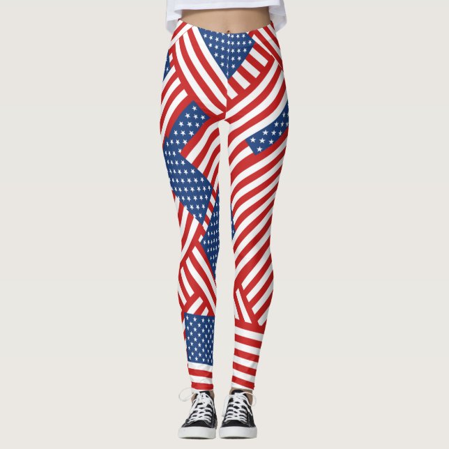 USA Flag Pattern Leggings (Vorderseite)