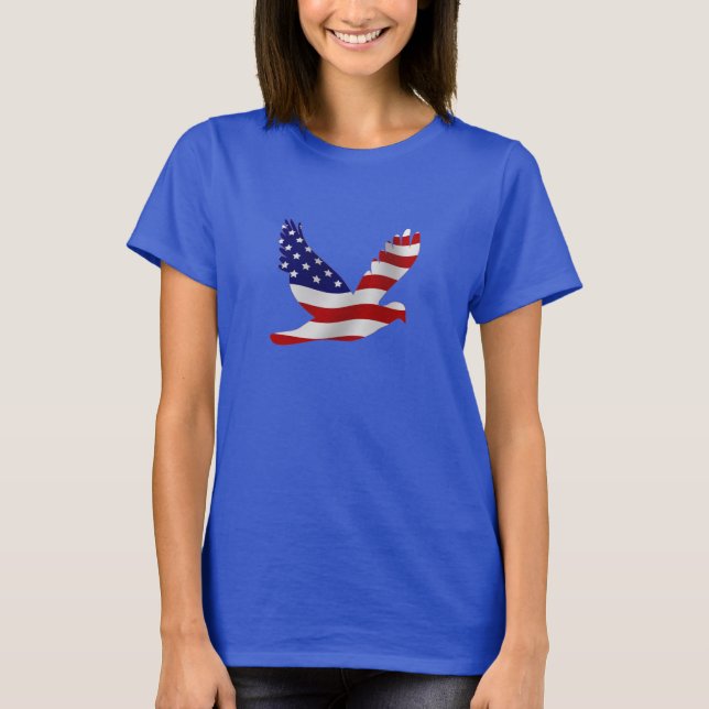 USA Flag Peace Dove T-Shirt (Vorderseite)