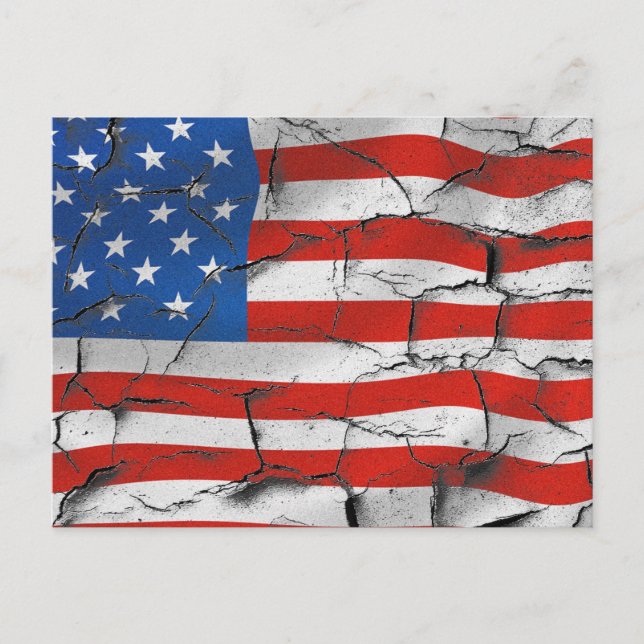 USA Flag Peeling Paint Postkarte (Vorderseite)