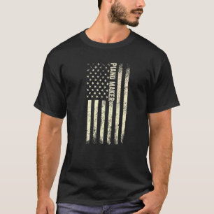 Usa Flag Piano Proud American Piano Maker T-Shirt