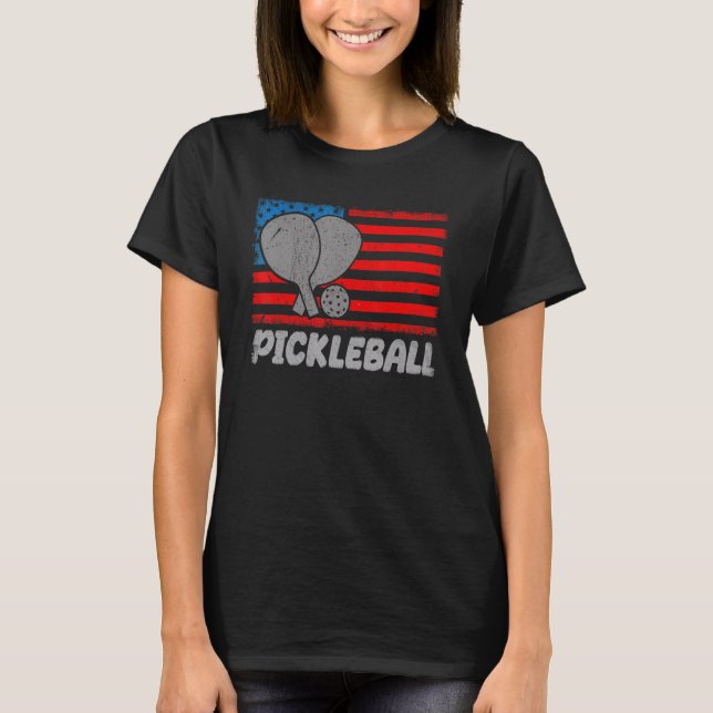 USA Flag Pickleball Shirt Paddle Pickleball Player (Vorderseite)