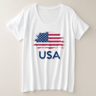 USA Flag Plus Größe Große Größe T-Shirt