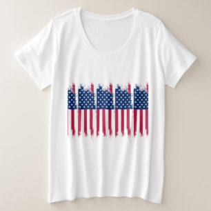 USA Flag Plus Size T - Shirt