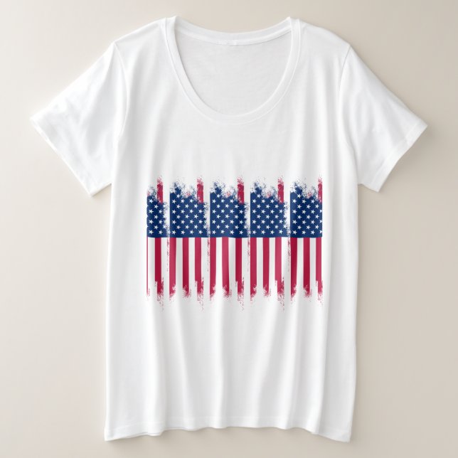USA Flag Plus Size T - Shirt (Design vorne)
