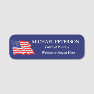 USA FLAG Politische Kampagne Custom Namensschild